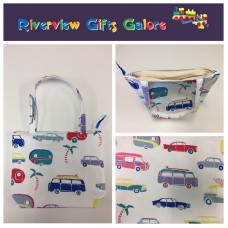 Medium Tote Bag with Zip- Caravans